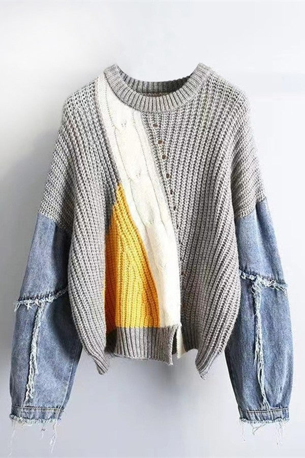 Gray Area Knit Sweater